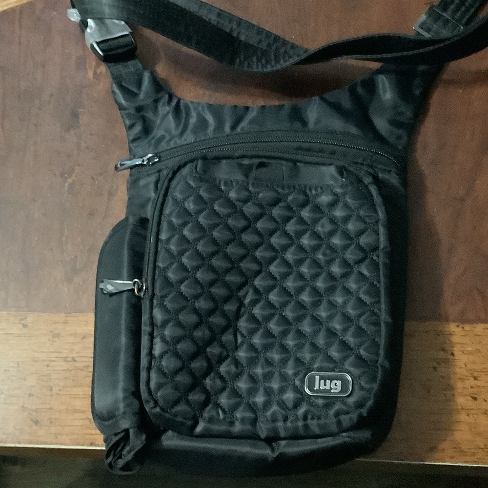 lug Black Quilted Crossbody Messenger Bag